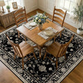 Washable Area Rug (Black/Neutral / 7' x 7' (Square))