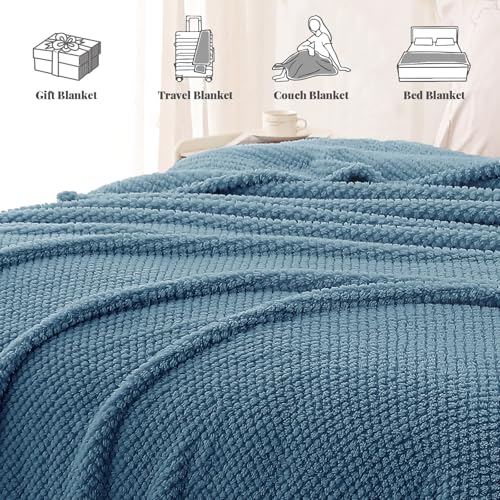 Soft Fleece King Size Bed Blanket (Slate Blue / King(90x104 In))