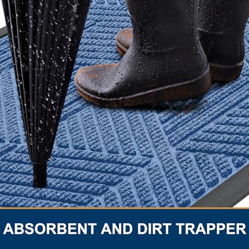 Front Door Mat Outside Entrance (Blue / 59" X 34")