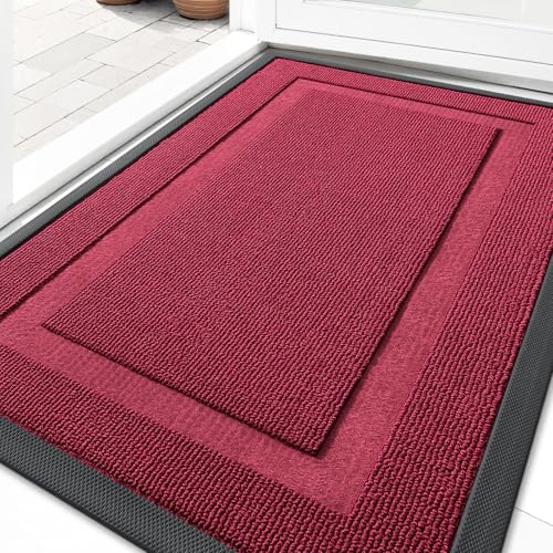Front Door Mat Outside 33x21 (Burgundy / 33" x 21")