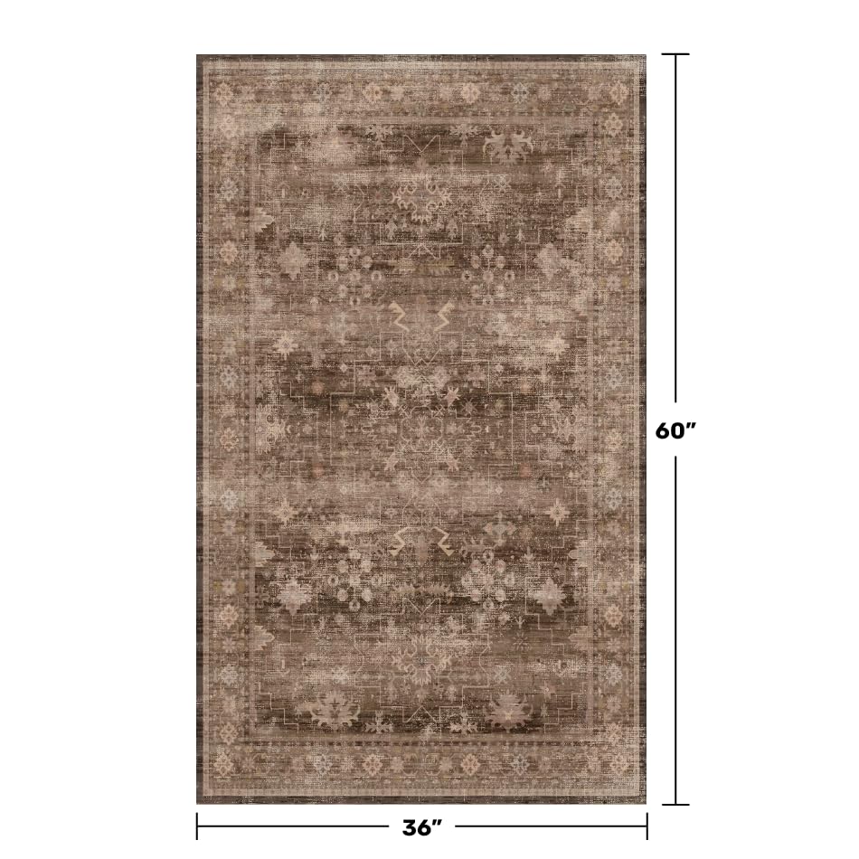 Boho Taupe Brown 3x5 Large Entryway Rug (3' x 5' (Rectangular) / Brown)