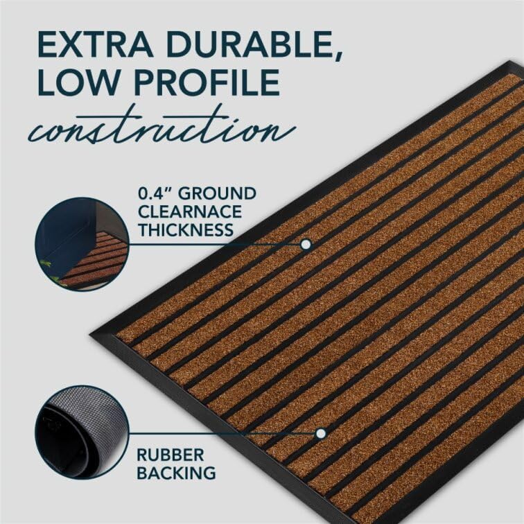 Extra Durable Door Mat Outside Entrance (47" x 32" (Rectangular) / Bright Brown)