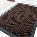 Front Door Mat Outside Entrance 33x21 (33" X 21" / Brown Diamond)