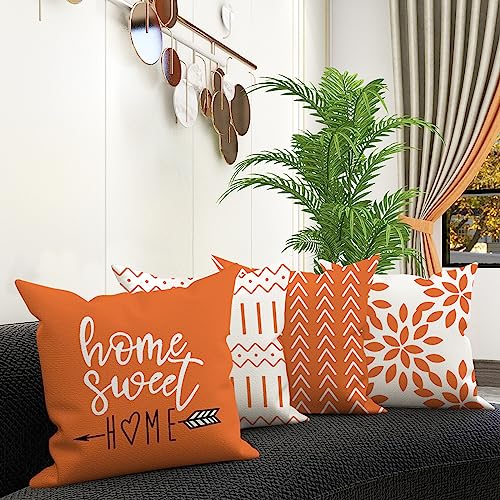 Fall Pillow Covers 22x22 Set of 4 (Orange / 22" x 22" (Pack of 4))