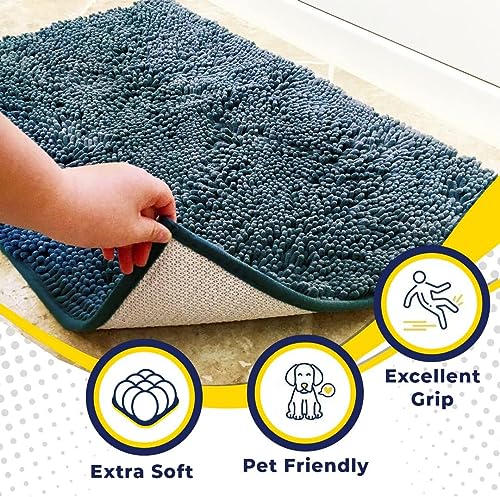 Super Water Absorbent Door Mat Indoor (Atlantic Blue / 36" x 72")