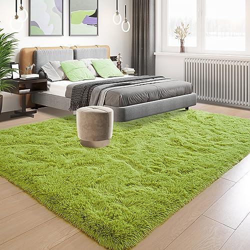 5x8 Fluffy Grass Green Rugs for Living Room Bedroom (Grass Green / 5' X 8' (Rectangular))