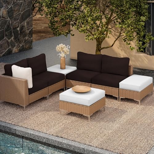 8Pcs Outdoor Cushion Covers (Coffee Color / 8PCS)