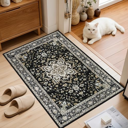 2x3 Area Rugs Living Room (Black Gold / 2' x 3' (Rectangular))