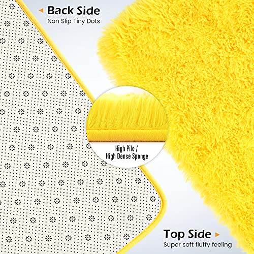 Premium Soft Fluffy Rug 5x7 (5'3" x 7'7" (Rectangular) / Yellow)