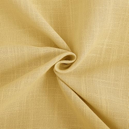 Gold Curtains for Living Room Back Tab Modern Farmhouse Semi Sheer Curtains 96 inches Long 2 Panels Set Muted Neutral Window Curtain for Dining Room Bedroom 52x96 (Rich Gold / 52"W x 96"L (Pack of 2))