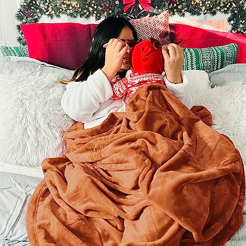 Soft Cozy Warm Fleece Throw Blanket for Couch Orange 50"x70" (Orange / Throw XL (50" X 70"))