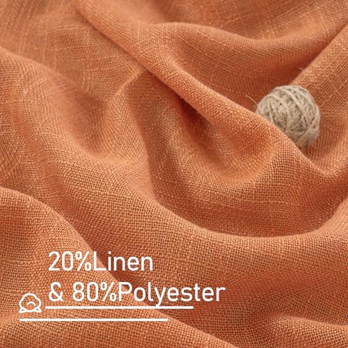 Burnt Orange Sheer Linen Curtains for Living Room Bedroom 2 Panels (Burnt Orange / 52"W x 108"L (Pack of 2))