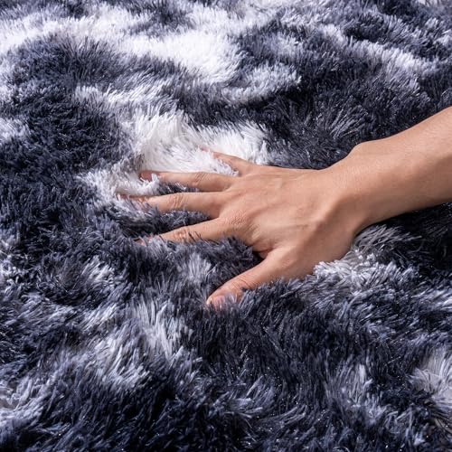 Black and White Rug for Living Room (8' x 10' (Rectangular) / Black White)