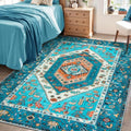 4x6 Washable Non Slip Boho Area Rug for Bedroom (Blue/Multi / 4' x 6' (Rectangular))
