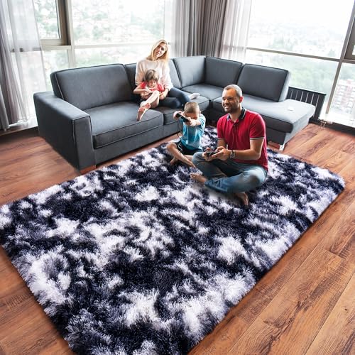 Black and White Rug for Bedroom (5' x 7' (Rectangular) / Black White)