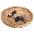 Rattan Key Basket Bowl for Entryway Table (Large, 11.8" / Natural Color)