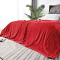 3D Ribbed Jacquard Red King Size Blankets for Bed (Red / King(108"x90"))