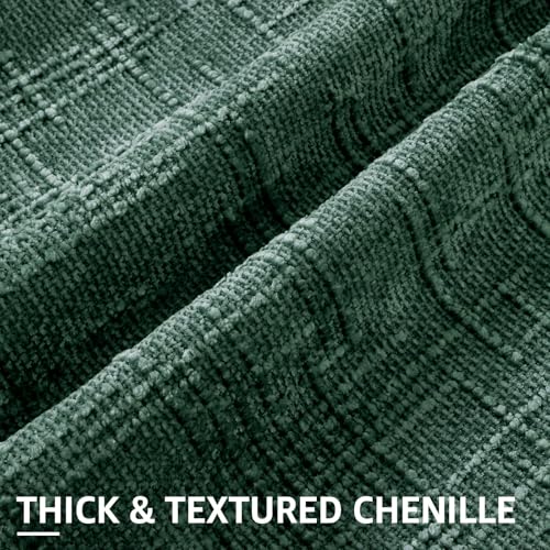 Textured Chenille Throw Pillow Covers 24x24 Set of 2 Green (Christmas Green / 24" x 24" (Pack of 2))