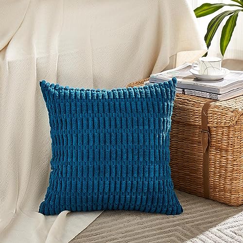 4 Packs Decorative Throw Pillow Covers for Living Room Couch Bed (18" x 18" (Pack of 4) / Teal)