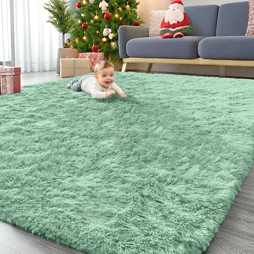 9x12 Machine Washable Large Area Rugs for Living Room (9x12 Ft / Mint Green)