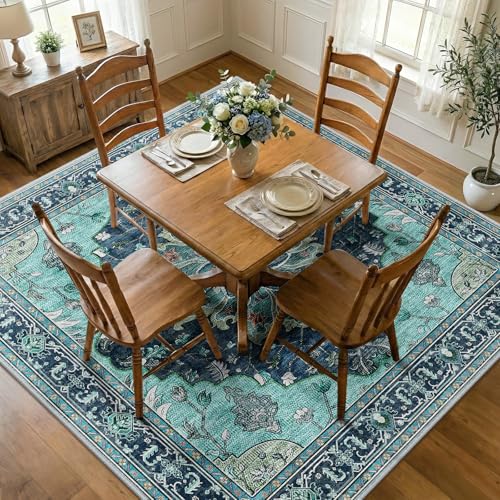 Washable Area Rug (Teal / 7' x 7' (Square))