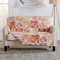 Reversible Floral Patchwork Loveseat Furniture Protector (Loveseat / Burgundy / Taupe)