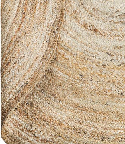 Jute Braided Woven Area Rug (Natural / 5' (Round))