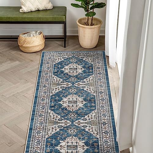 2x5 Washable Hallway Runner Rug (2' x 5' (Rectangular) / Blue)