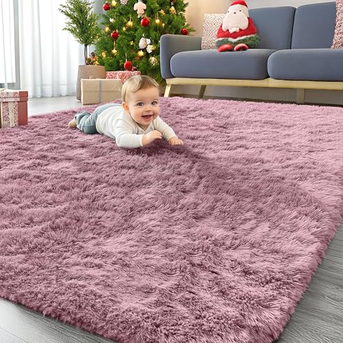 5x8 Machine Washable Large Area Rugs for Living Room (5x8 Ft / Blush)