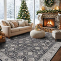 Washable Large 9x12 Area Rug (9' x 12' (Rectangular) / Black/Navy)