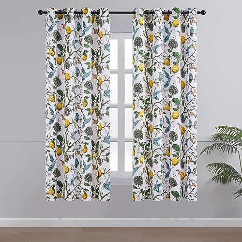 54 Inches Long Short White Blackout Curtains for Cafe Kitchen (White / 52"W x 54"L (Pack of 2))