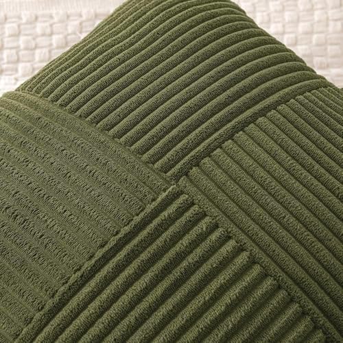 Olive Green Decorative Throw Pillow Covers for Couch 18x18 Inch (18" x 18" (Pack of 2) / Olive Green)