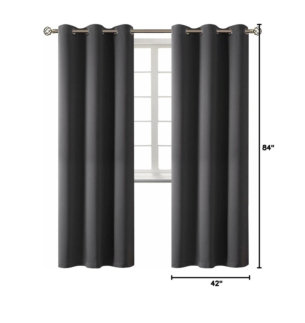 Blackout Curtains (Dark Grey / 42"W x 84"L (Pack of 2))
