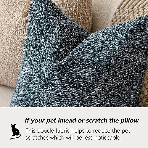 Decorative Textured Boucle Throw Pillow Covers 20x20 Inch (20" x 20" (Pack of 2) / Nightfall)
