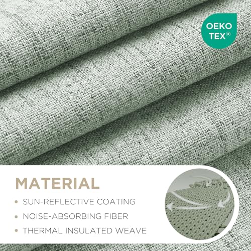 Blackout Curtains for Bedroom (Sage Green / 66"W x 84"L (Pack of 2))