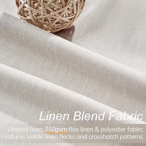Linen Beige Blackout Curtains 84 Inch Long 2 Panels (Oatmeal / 52"W x 84"L (Pack of 2))