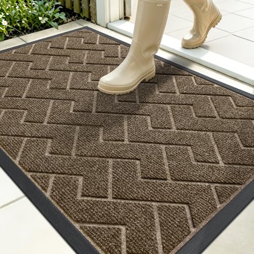 Front Door Mat Outside 35x23 (Brown / 35" x 23")