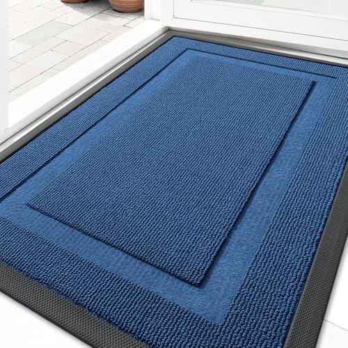 Front Door Mat Outside 33x21 (Navy Blue / 33" x 21")