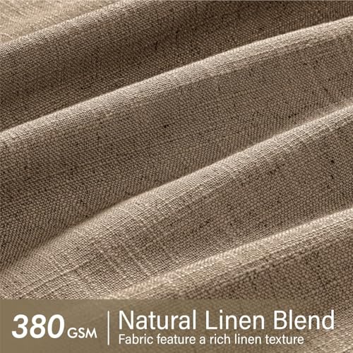 Pinch Pleated Linen Curtains 108 Inches 2 Panels Linen Brown (Linen Brown / 40"W x 108"L (Pack of 2))