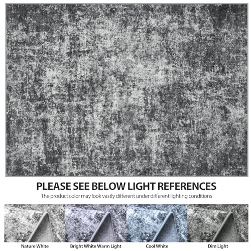 9x12 Area Rugs for Living Room Washable Bedroom Dining Room Black Grey (Black/Grey / 9' x 12' (Rectangular))