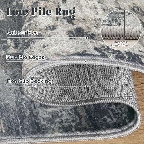 8x10 Area Rugs for Living Room (Grey White / 8' x 10' (Rectangular))