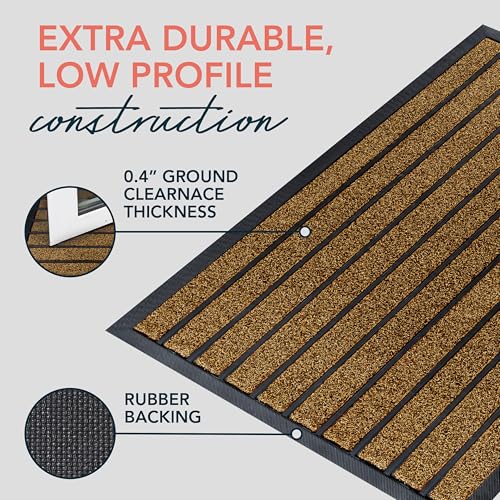 Extra Durable Door Mat Outside Entrance (36" x 24" (Rectangular) / Bright Brown)