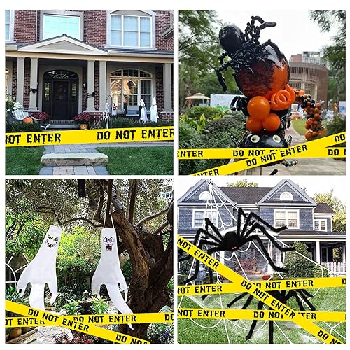 1.9inch x 82Feet Halloween Decorations Caution Tape Roll Halloween Caution Tape Halloween Tape Scary Warning Tape for Halloween Party Decorations Indoor Outdoor (Do Not Enter Tape)