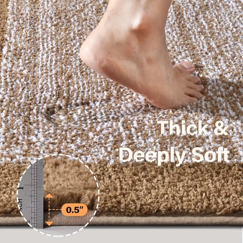48x24 Long Bathroom Rugs Non Slip Washable (Coffee / 2' x 4' (Rectangular))