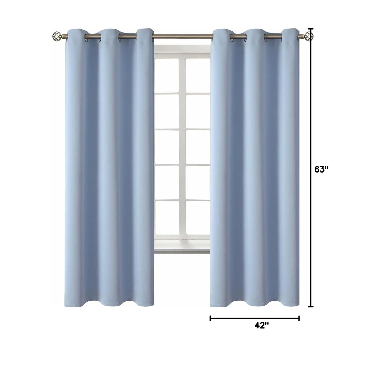 Blackout Curtains for Living Room (Spa Blue / 42"W x 63"L (Pack of 2))