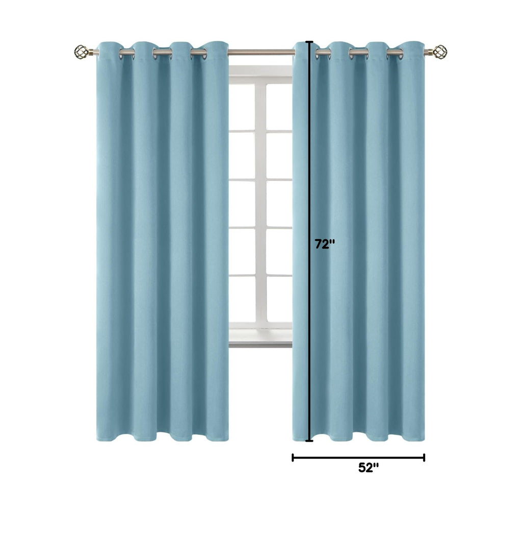 Greyish Blue Room Darkening Curtains 72 Inch for Bedroom (Greyish Blue / 52"W x 72"L (Pack of 2))
