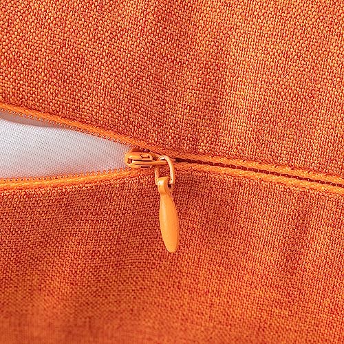 Decorative Outdoor Pillow Covers Fall Lumbar 12x20 Bright Orange (20" x 12" (Pack of 2) / Bright Orange)