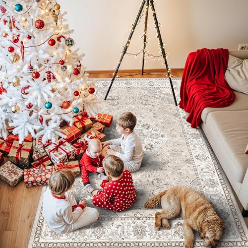 5x7 Living Room Area Rugs (5' x 7' (Rectangular) / Beige)