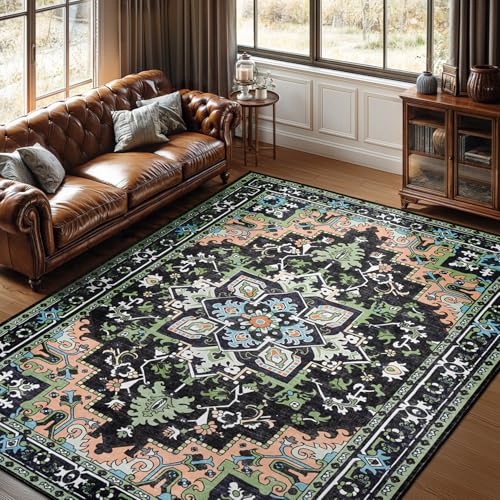 8x10 Area Rug for Living Room Bedroom (Dark Green / 8' x 10' (Rectangular))