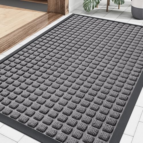 Front Door Mat Outside Entrance (Mix Grey / 35" X 23")